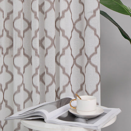 Voilage Blanc Motifs Moderne