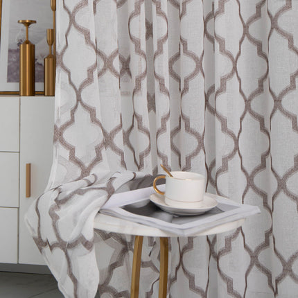 Voilage Blanc Motifs Moderne