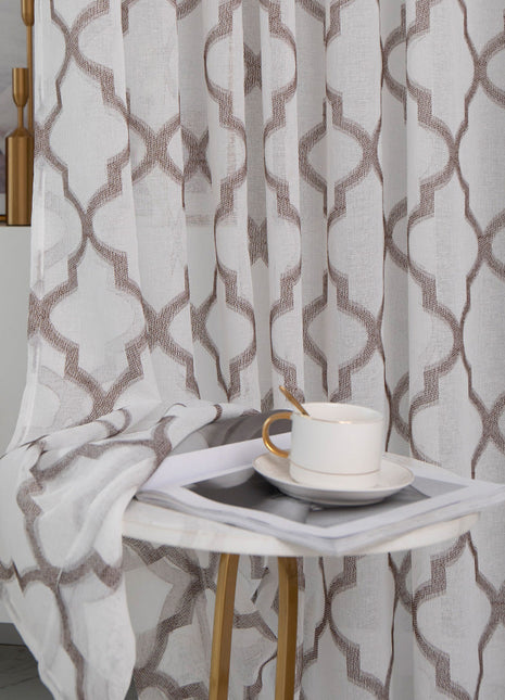 Voilage Blanc Motifs Moderne