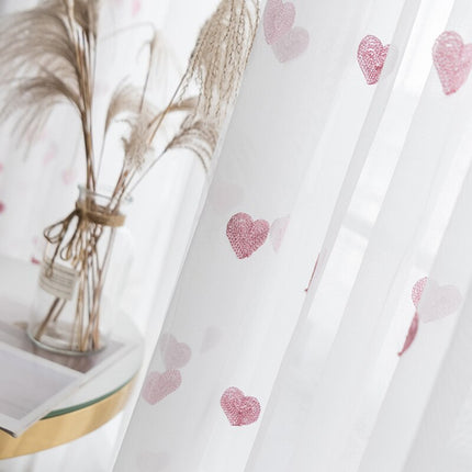 Voilage avec Motif Coeur