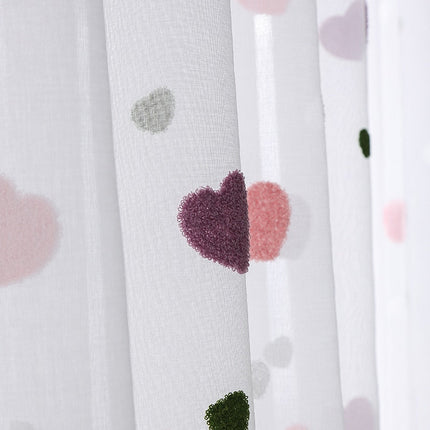Voilage avec Motif Coeur