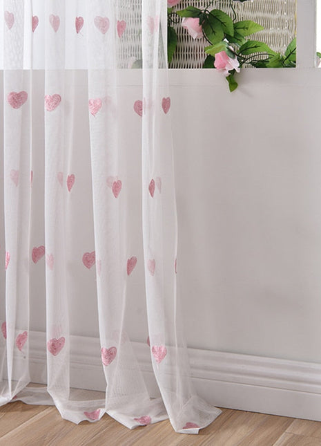 Voilage avec Motif Coeur