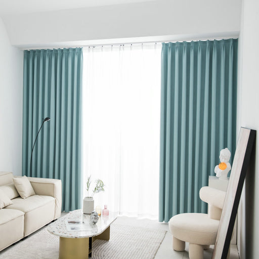 Verdunkelungsvorhang in Pastellblau