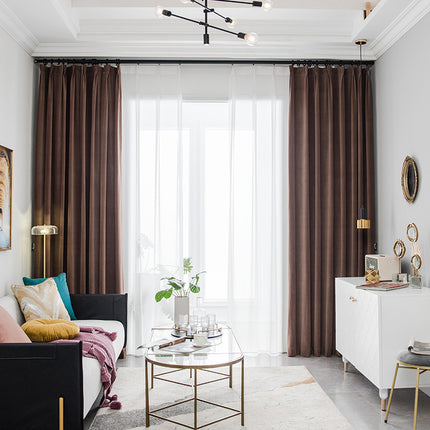Rideau Velours Marron